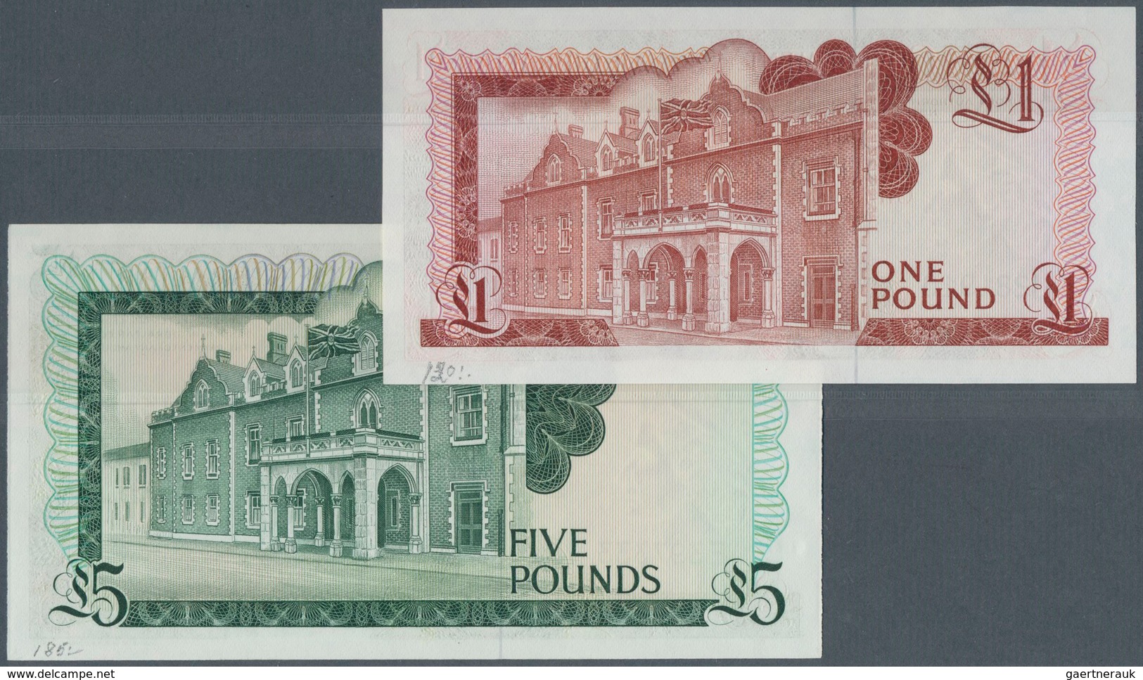 01606 Gibraltar: Set Of 2 Banknotes Containing 1 And 5 Pounds 1975 P. 21a, 22a, Both In Condition: UNC. (2 - Gibraltar