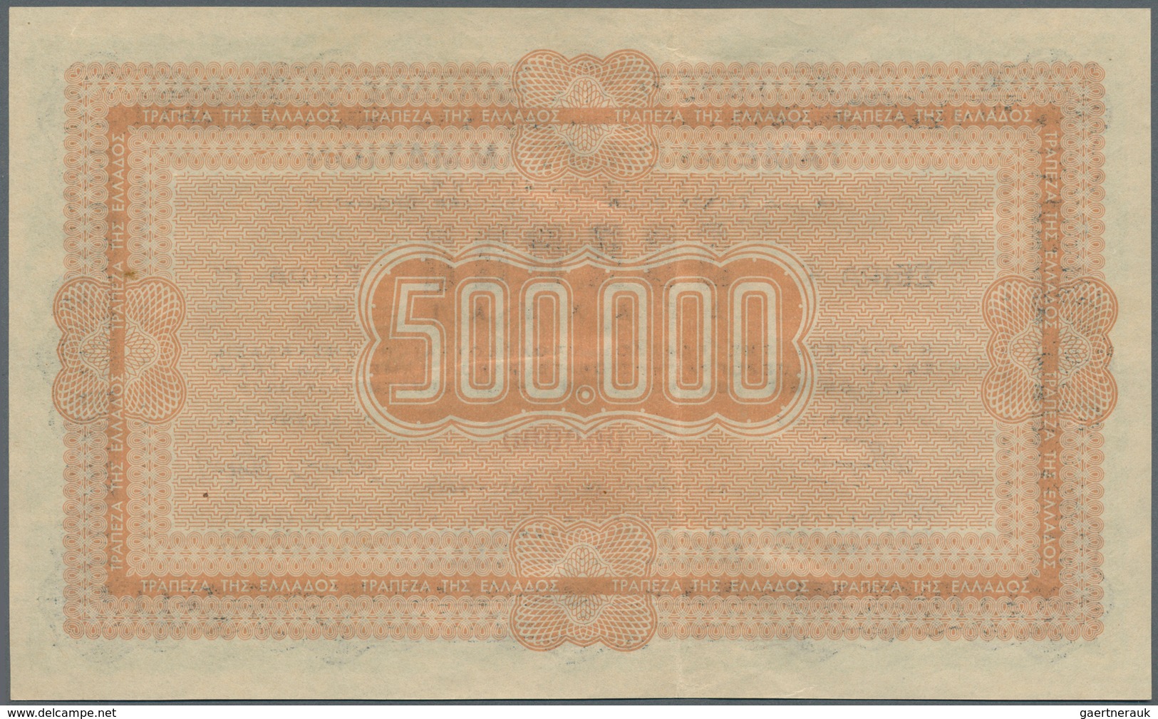 01633 Greece / Griechenland: 500.000 Drachmai 1943 Specimen P. 144s With Zero Serial Numbers, Crisp Paper, - Greece