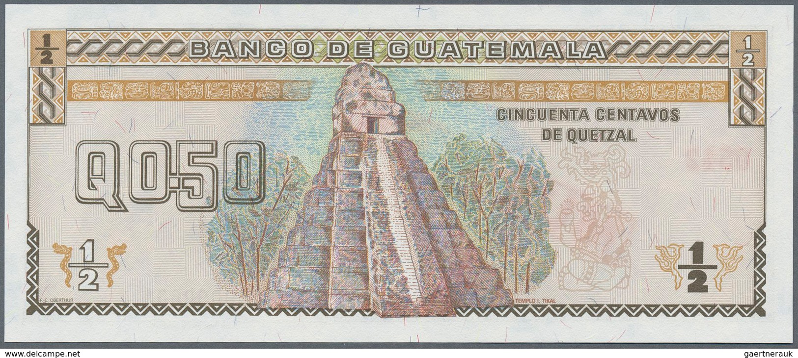 01660 Guatemala: 1/2 Quetzal 1992 Specimen P. 79s In Condition: UNC. - Guatemala