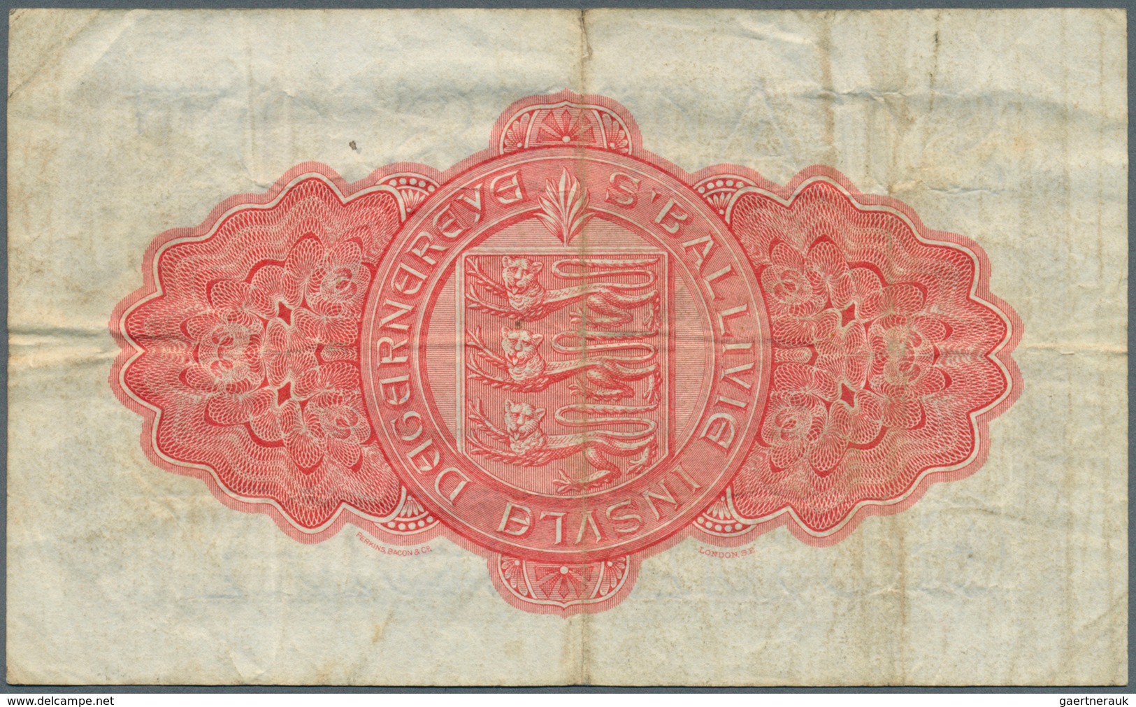 01662 Guernsey: 10 Shillings 1939 P. 15 With Horizontal And Vertical Folds, No Holes, A 5mm Tear At Upper - Andere & Zonder Classificatie