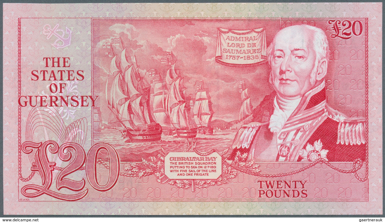 01667 Guernsey: 20 Pounds ND(1980-89) P. 51a With Low Serial Number A000641 In Condition UNC. - Altri & Non Classificati