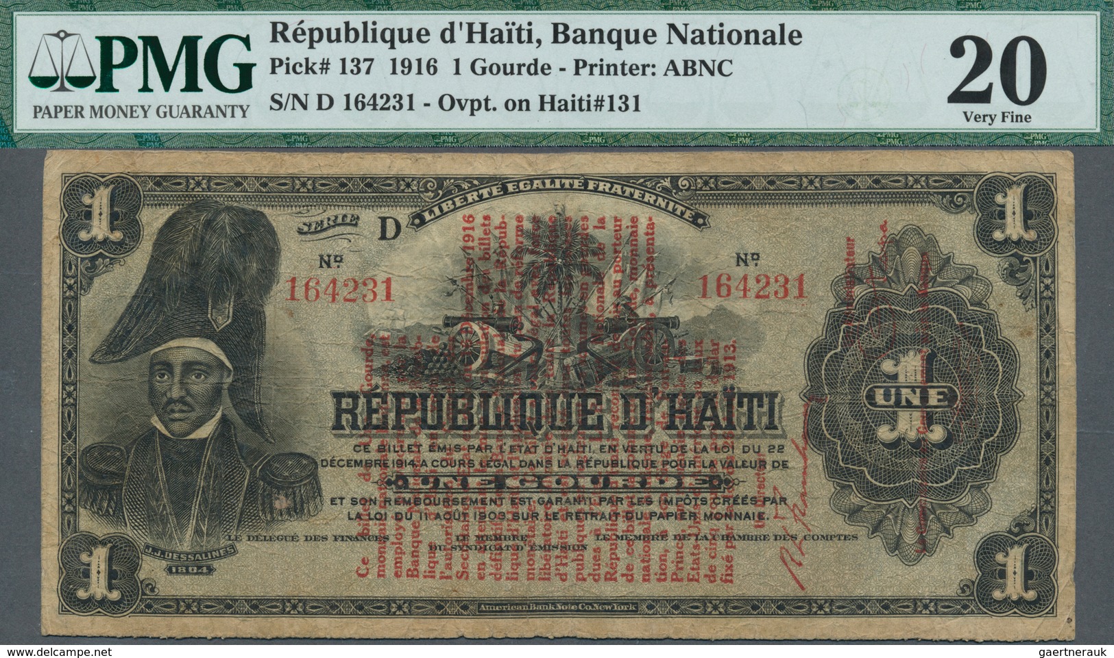 01668 Haiti: 1 Gourde 1916 P.137 PMG 20 And 2 Gourdes 1914 P.132a PMG 15 (2 Pcs.) - Haïti