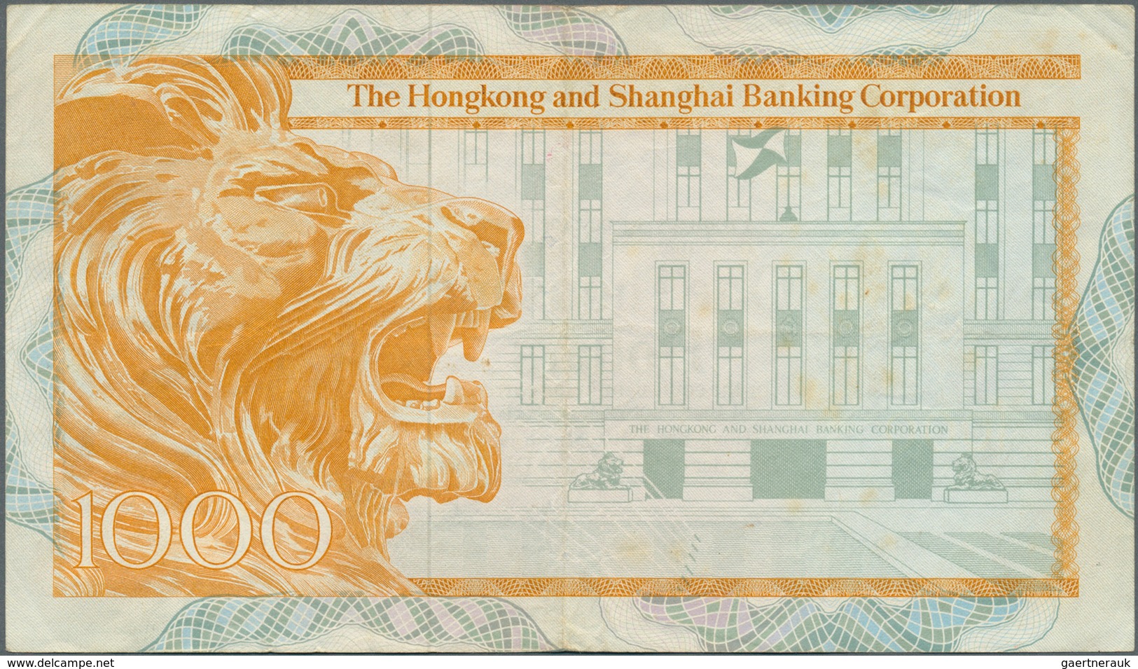 01678 Hong Kong: 1000 Dollars 1983 P. 190, Used With Folds And Creases, No Holes Or Tears, Still Crispness - Hongkong