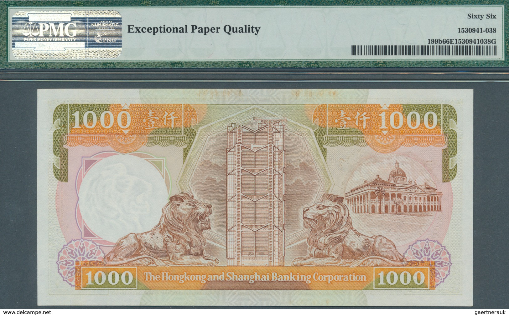 01680 Hong Kong: 1000 Dollars 1989 P. 199b In Condition: 66 GEM UNC EPQ. - Hongkong