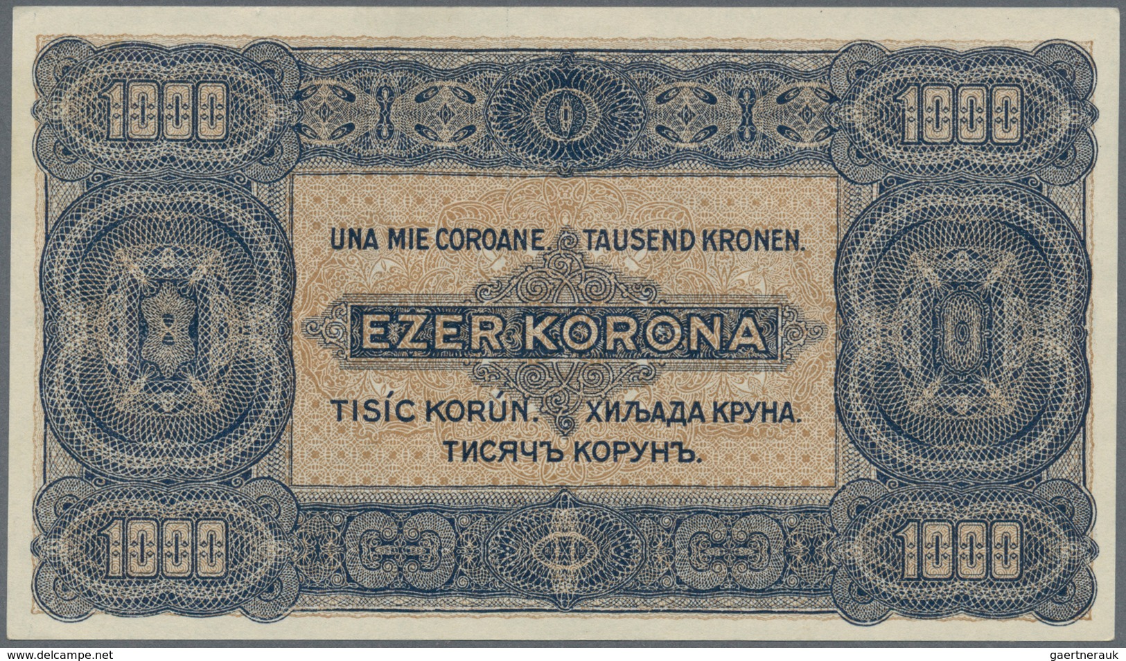 01694 Hungary / Ungarn: 1000 Korona 1923 Printed By Magyar Pénzjegynyomda, Budapest, P.75a, Tiny Dint At U - Hungría