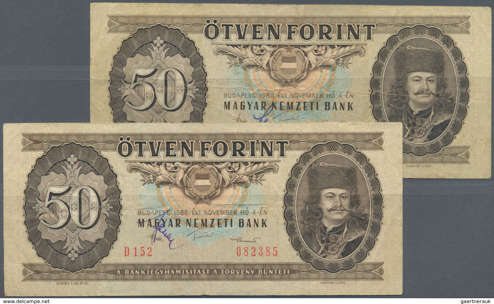 01710 Hungary / Ungarn: Very Interesting Set With 4 Banknotes, Comprising 2 X 50 Forint 1986 And 2 X 100 F - Hungría