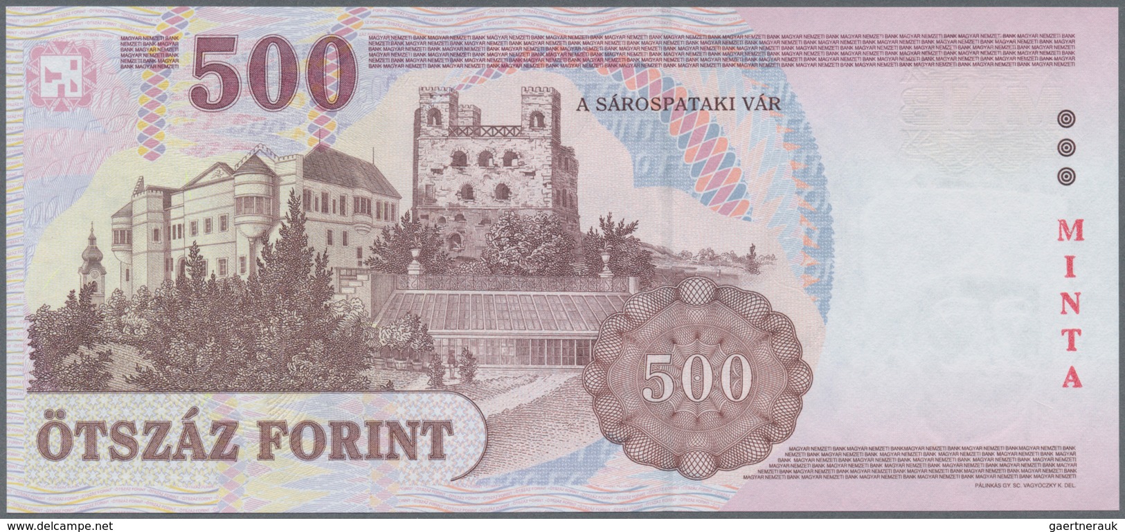 01712 Hungary / Ungarn: Pair Of The 500 Forint 2008 Specimen, P.196bs, Both With Red Overprint "MINTA" In - Hungría