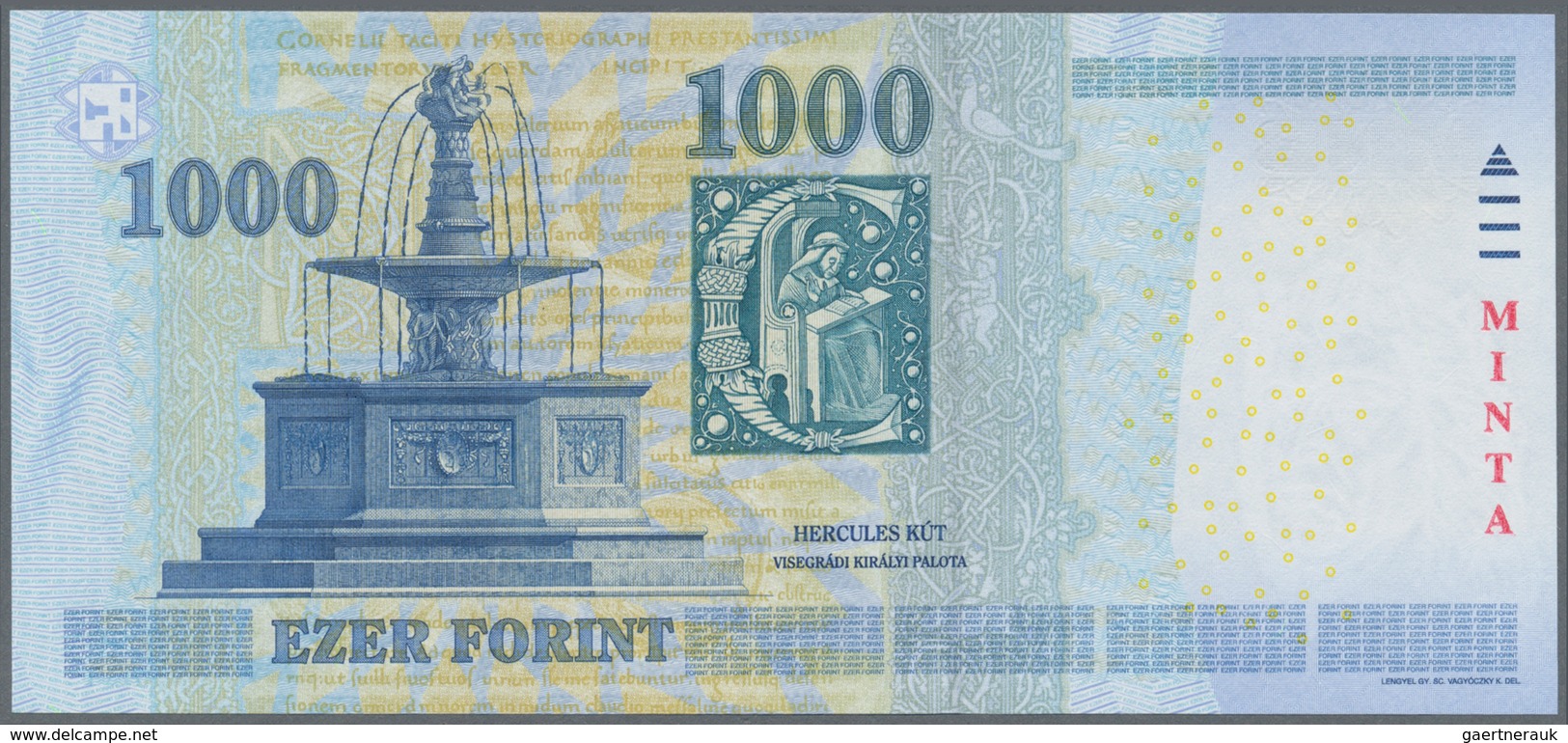 01713 Hungary / Ungarn: 1000 Forint 2009 Specimen, P.197as With Red Overprint "MINTA" In UNC Condition - Hungary