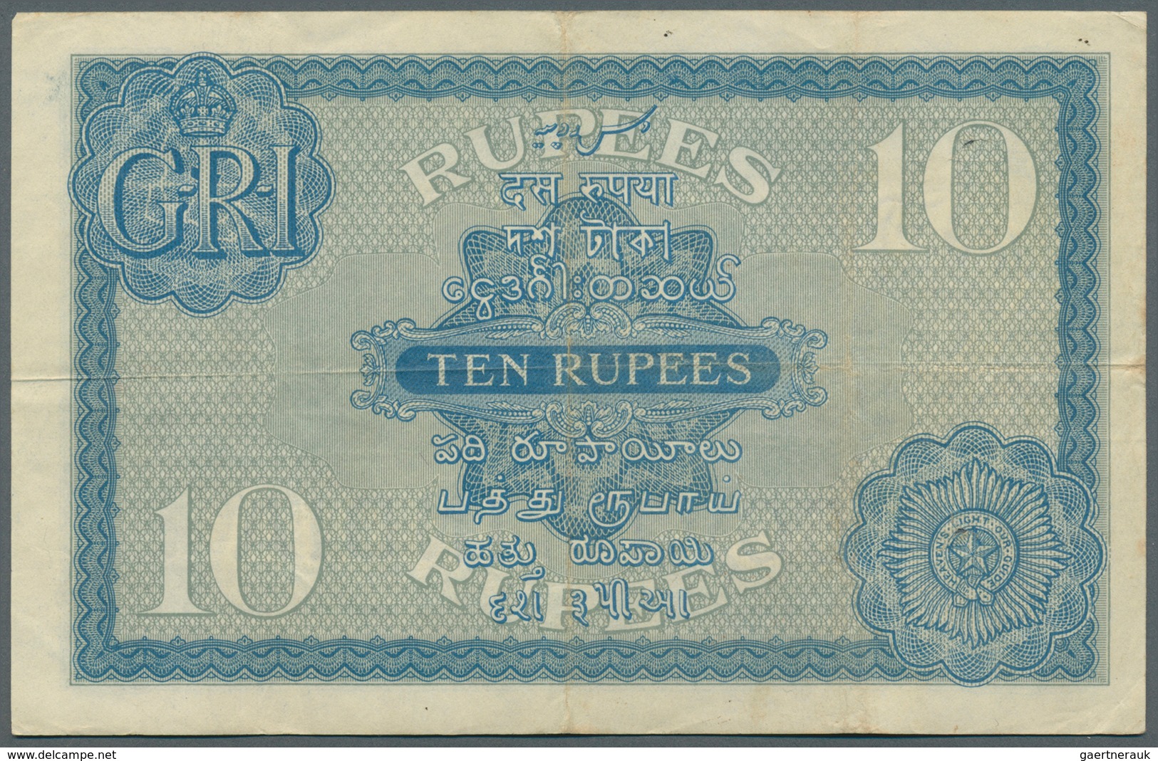 01739 India / Indien: 10 Rupees ND(1917-30) With Signature Taylor, P.7b, Very Nice Looking Note With A Few - India