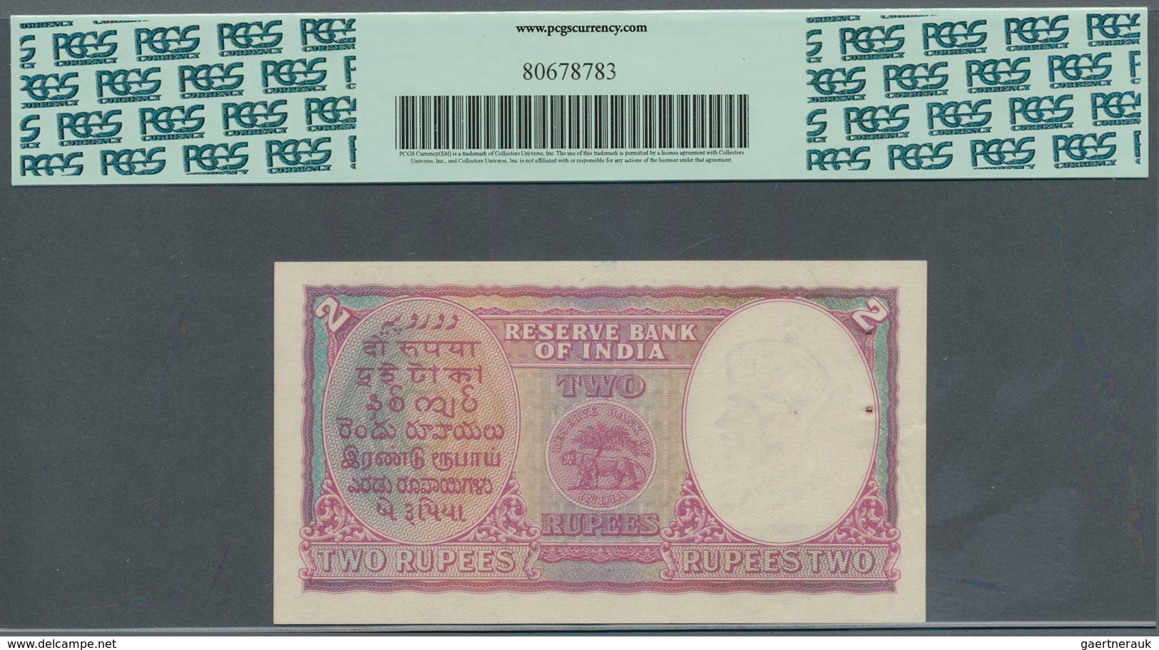 01743 India / Indien: 2 Rupees ND(1943), P.17b With Pinholes At Left As Usually, PCGS Graded 55 Choice Abo - India