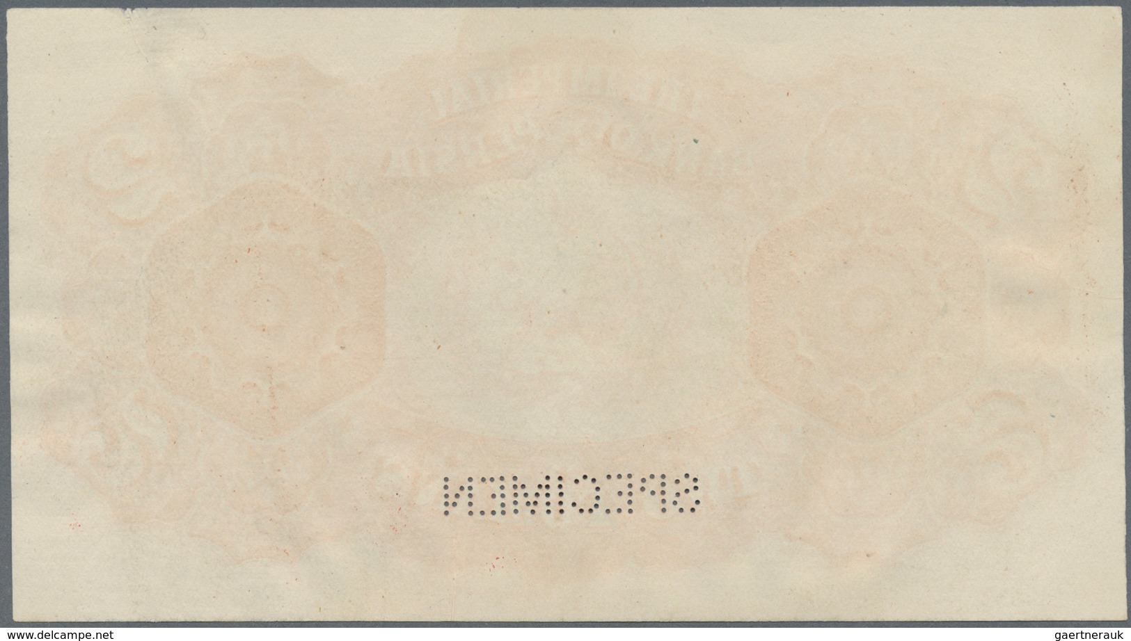 01785 Iran: Imperial Bank Of Persia Front And Reverse Specimen Of 2 Toman 1890-93, Printed By Bradbury & W - Iran