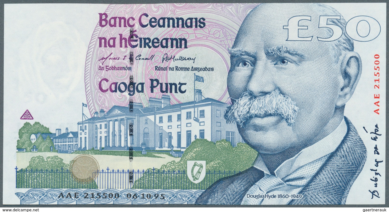 01818 Ireland / Irland: 50 Pounds 1995 P. 78a With Light Vertical Folds, Condition: XF. - Irlanda