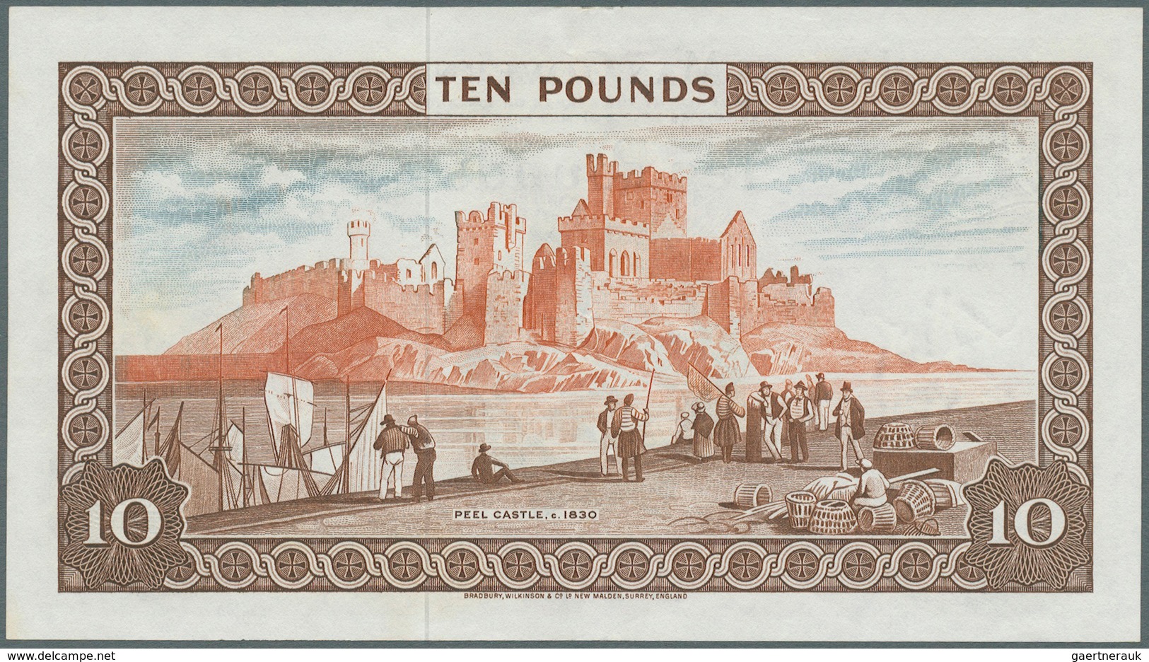 01830 Isle Of Man: 10 Pounds ND(1972) P. 31b, Very Light Center Fold And A Few Dints In Paper But Still Ve - Andere & Zonder Classificatie