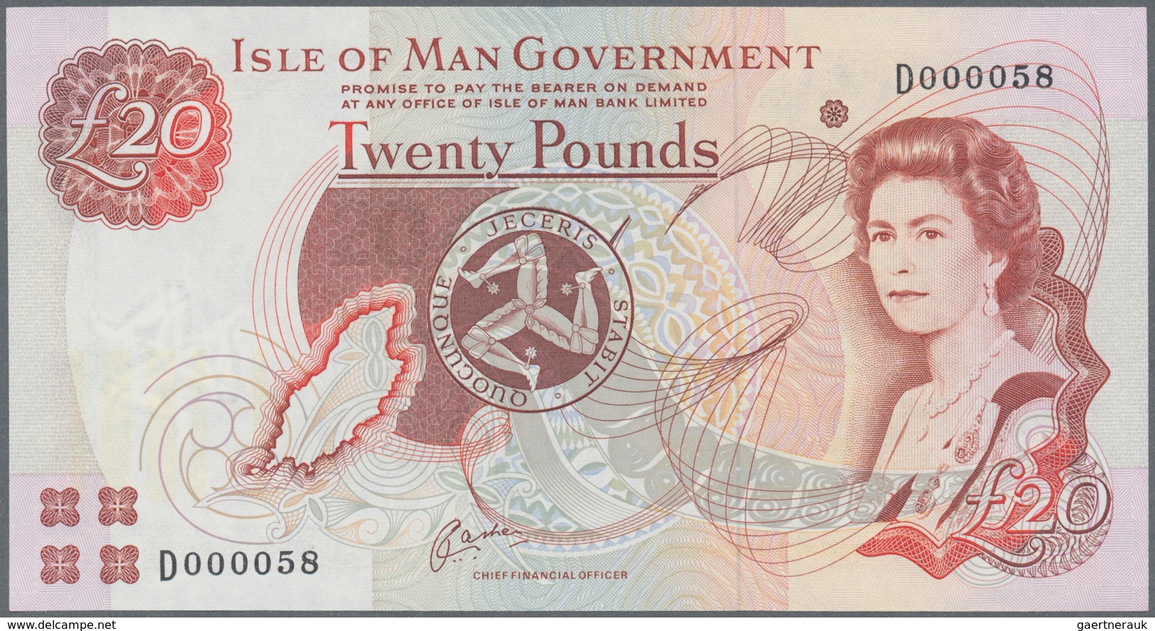 01834 Isle of Man: Set with 4 Banknotes 1, 5, 10 and 20 Pounds ND(1990-2009), P.40b, 41b, 42b, 43b, all in