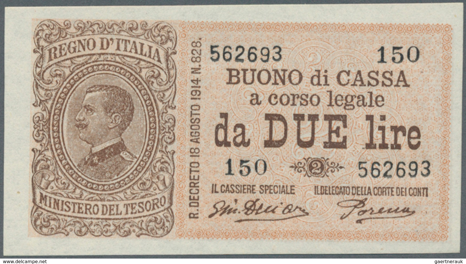 01849 Italy / Italien: Set Of 2 Different Notes Containing 1 Lira L.1914 P. 36a (2 Pinholes With Rust Trac - Other & Unclassified