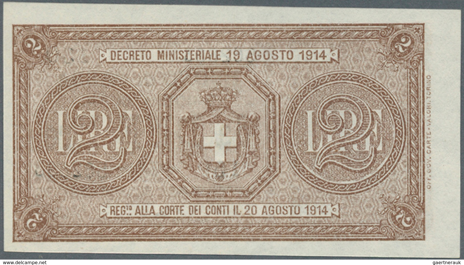 01849 Italy / Italien: Set Of 2 Different Notes Containing 1 Lira L.1914 P. 36a (2 Pinholes With Rust Trac - Andere & Zonder Classificatie