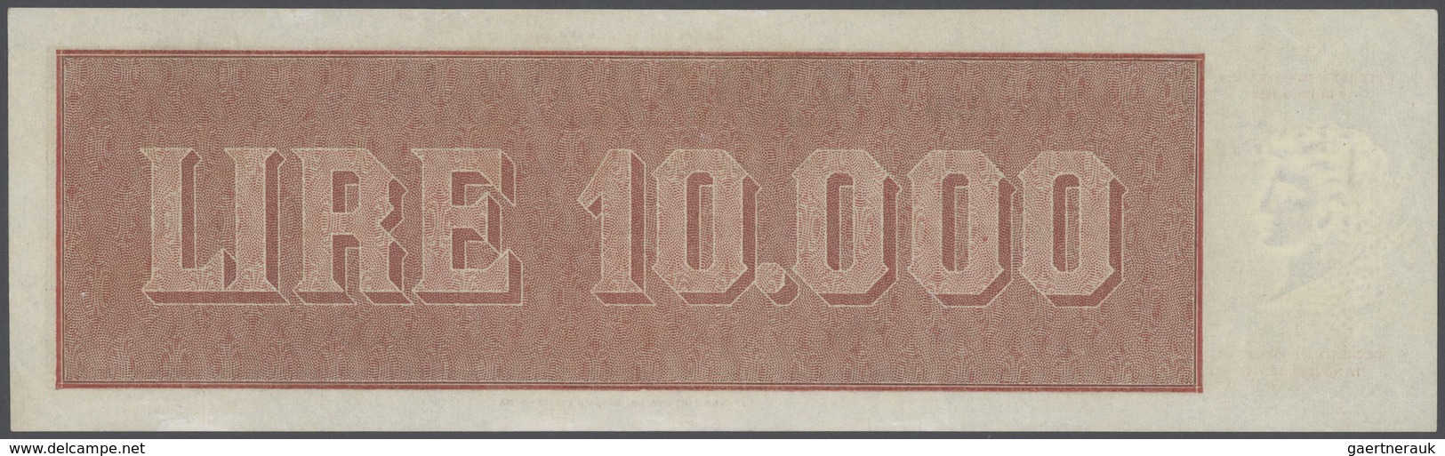 01867 Italy / Italien: 10.000 Lire 1950 P. 87b, Only Light Folds Visible, Pressed, A Minor Repaired Tear A - Otros & Sin Clasificación