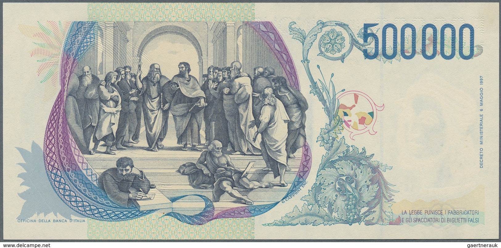 01872 Italy / Italien: 500.000 Lire 1997 P. 118 In Condition: UNC. - Other & Unclassified