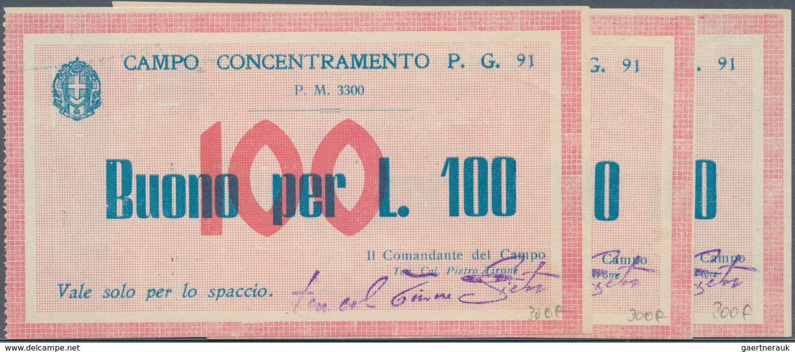 01878 Italy / Italien: Set Of 28 P.O.W. Notes Italy Containing The Following Campell Numbers: 6159 (2x In - Other & Unclassified