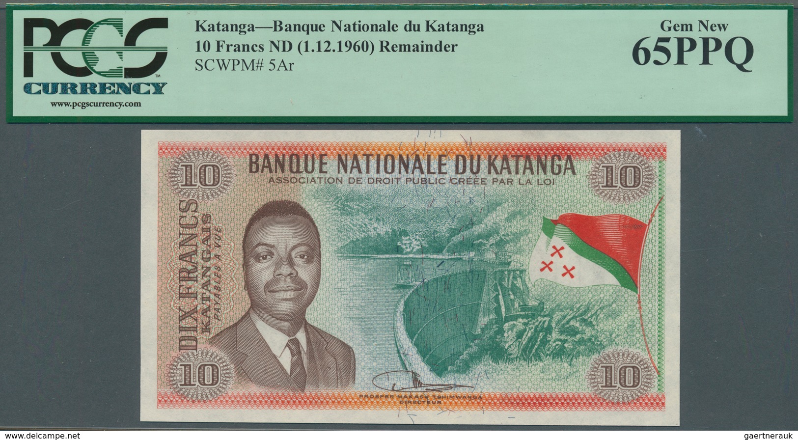 01910 Katanga: Banque Nationale Du Katanga 10 Francs Katangais ND(1960) Remainder Without Date And Serial, - Altri – Africa