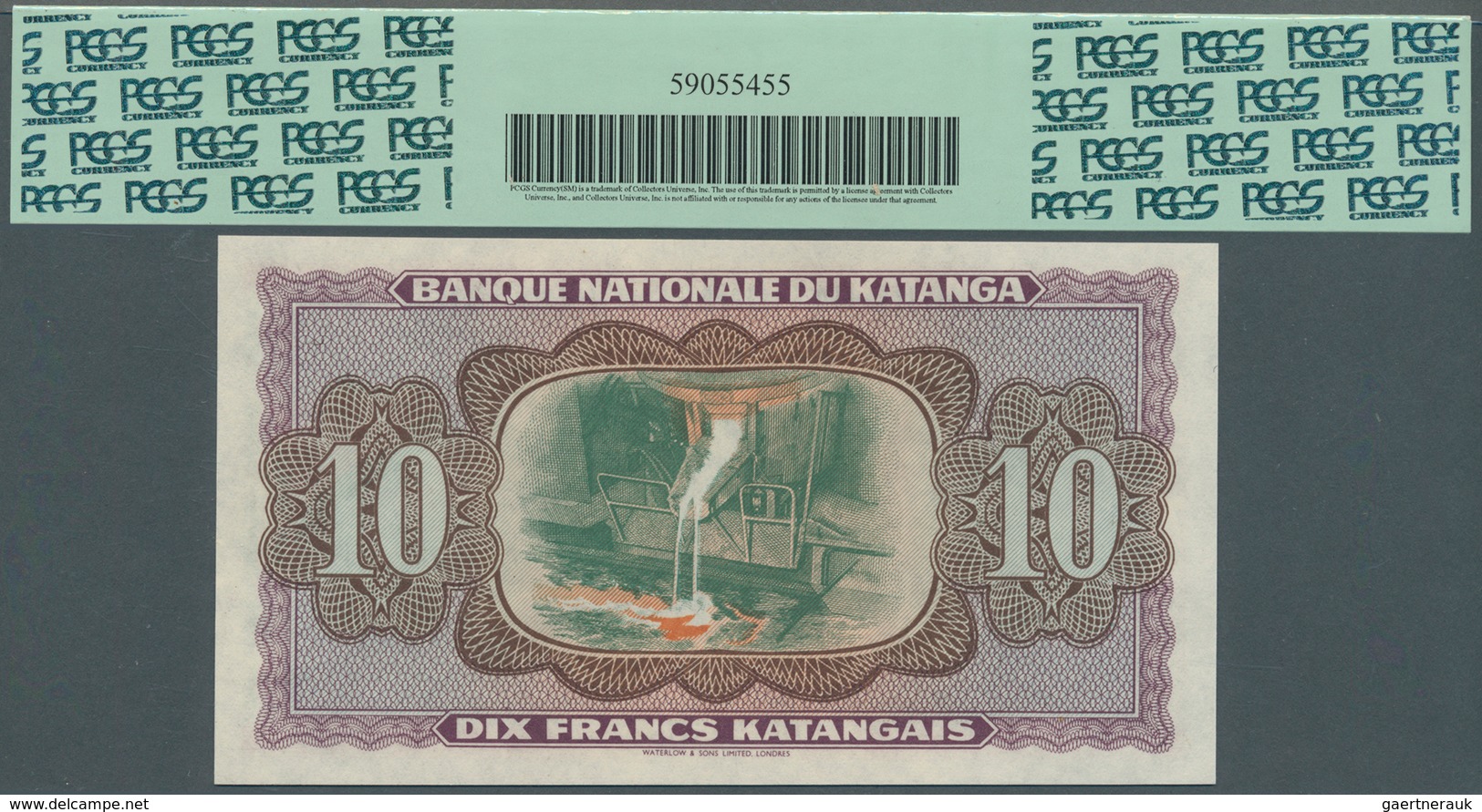 01910 Katanga: Banque Nationale Du Katanga 10 Francs Katangais ND(1960) Remainder Without Date And Serial, - Altri – Africa