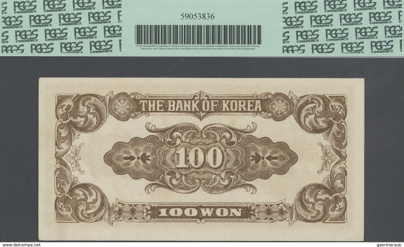 01913 Korea: Set With 4 Banknotes Comprising 10 Won ND(1949) P.2 PCGS 58, 100 Won ND(1950) P.7 PCGS 58, 10 - Corea Del Sud