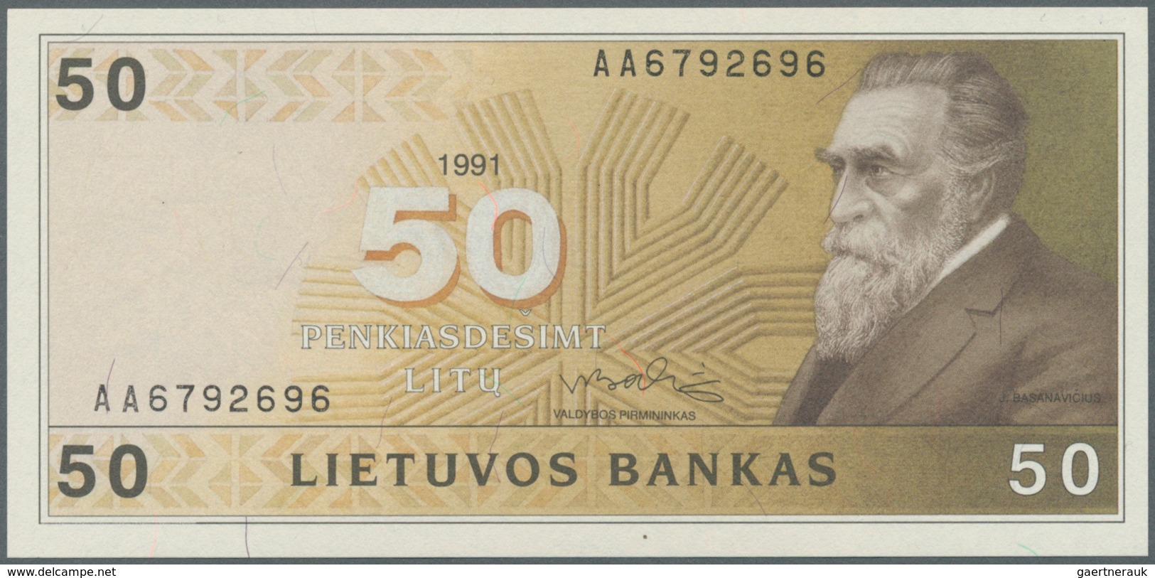 01932 Lithuania / Litauen: 50 Litu 1991 P. 49 In Condition: UNC. - Litouwen