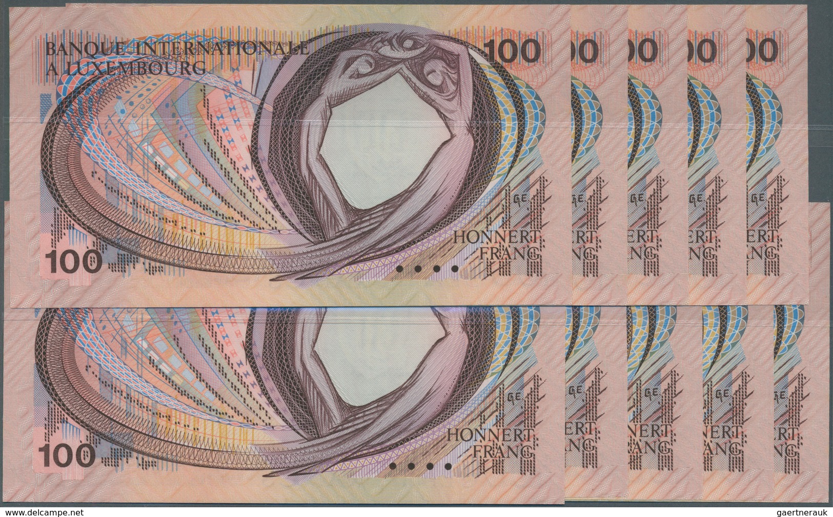 01935 Luxembourg: Set Of 10 CONSECUTIVE Notes Of 100 Francs 1981 P. 14a, All In Condition: UNC. (10 Pcs Co - Luxemburg