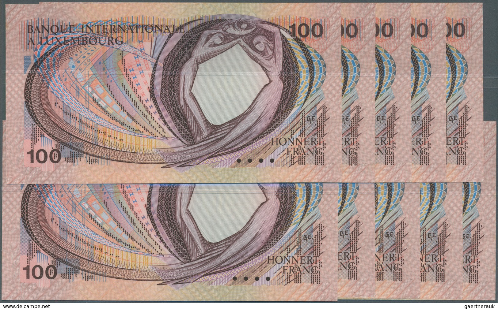 01935 Luxembourg: Set Of 10 CONSECUTIVE Notes Of 100 Francs 1981 P. 14a, All In Condition: UNC. (10 Pcs Co - Luxemburgo