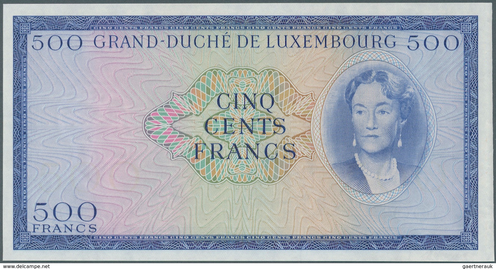 01942 Luxembourg: Proof Of 500 Francs ND P. 52B(p). This Banknote Was Planned As A Part Of The 1960s Serie - Luxemburgo