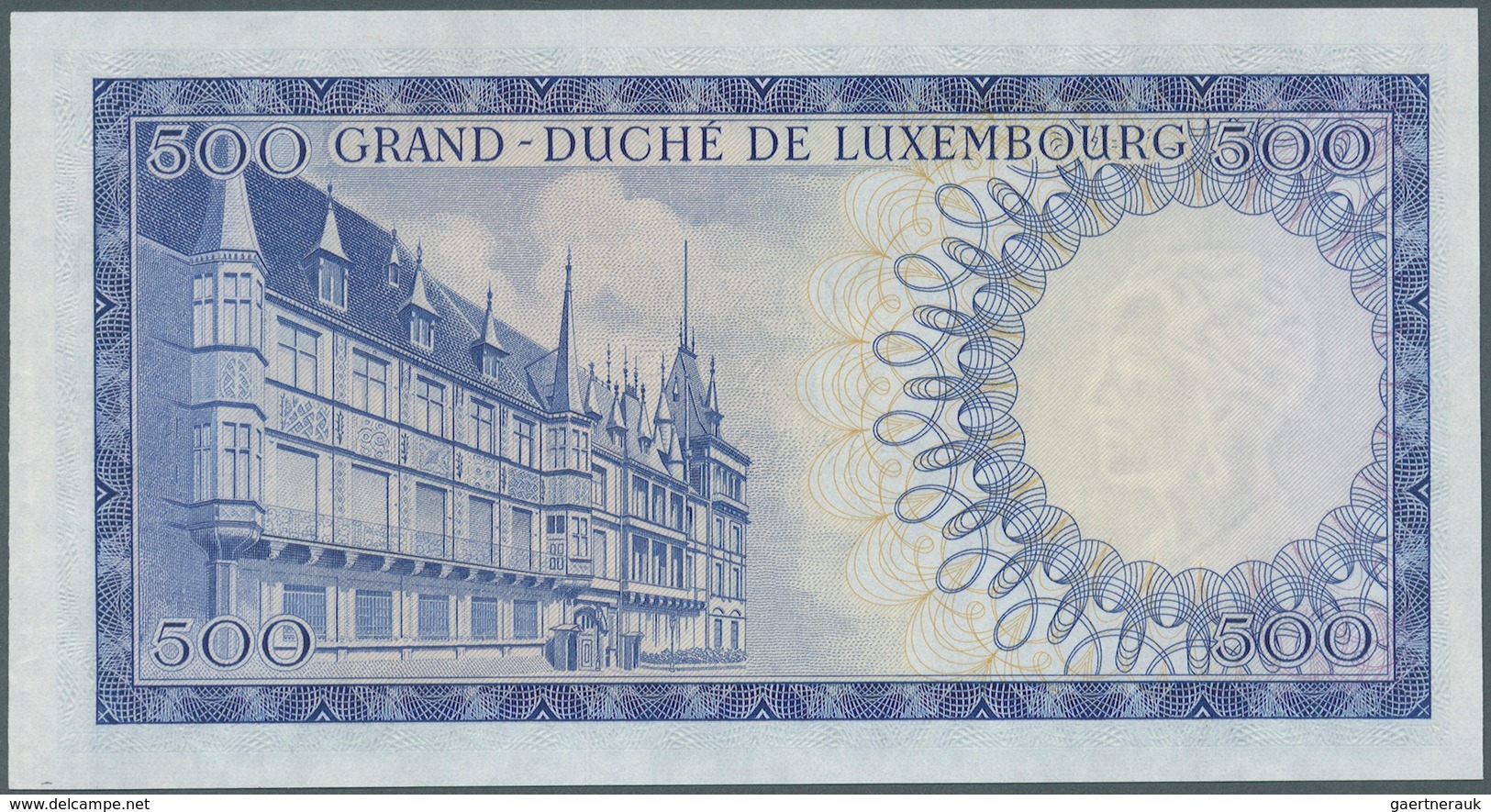 01942 Luxembourg: Proof Of 500 Francs ND P. 52B(p). This Banknote Was Planned As A Part Of The 1960s Serie - Luxemburgo