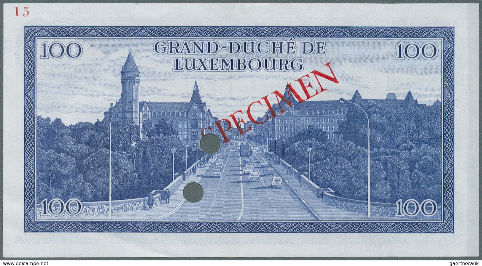 01947 Luxembourg: 100 Francs ND Color Trial P. 56ct, Light Creasing At Upper Border Center, Light Corner D - Luxemburgo