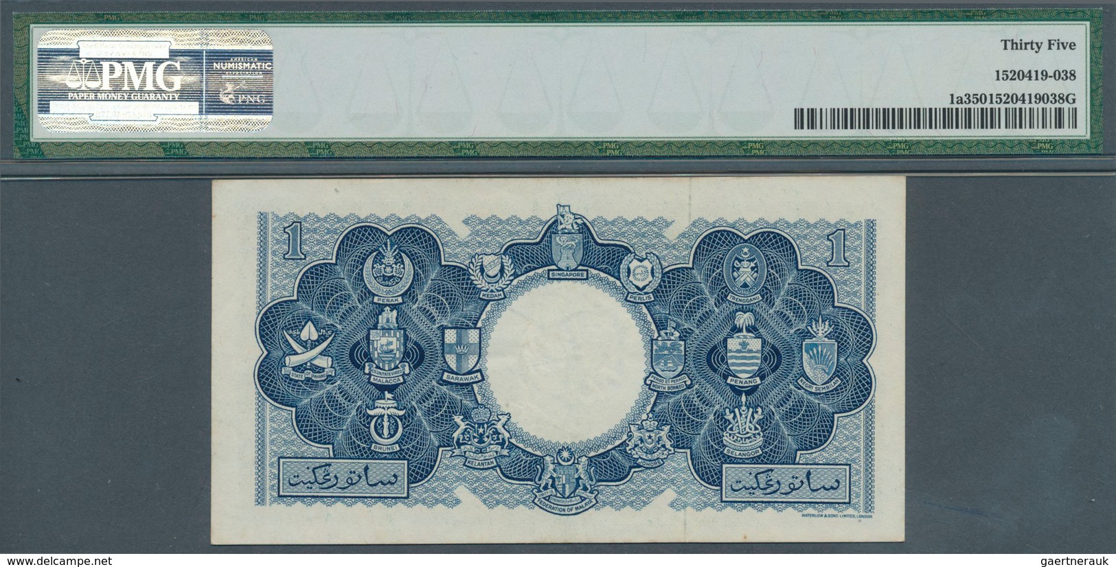 01968 Malaya & British Borneo: 1 Dollar 1953 P. 1a In Condition: PMG Graded 35 Choice VF. - Maleisië