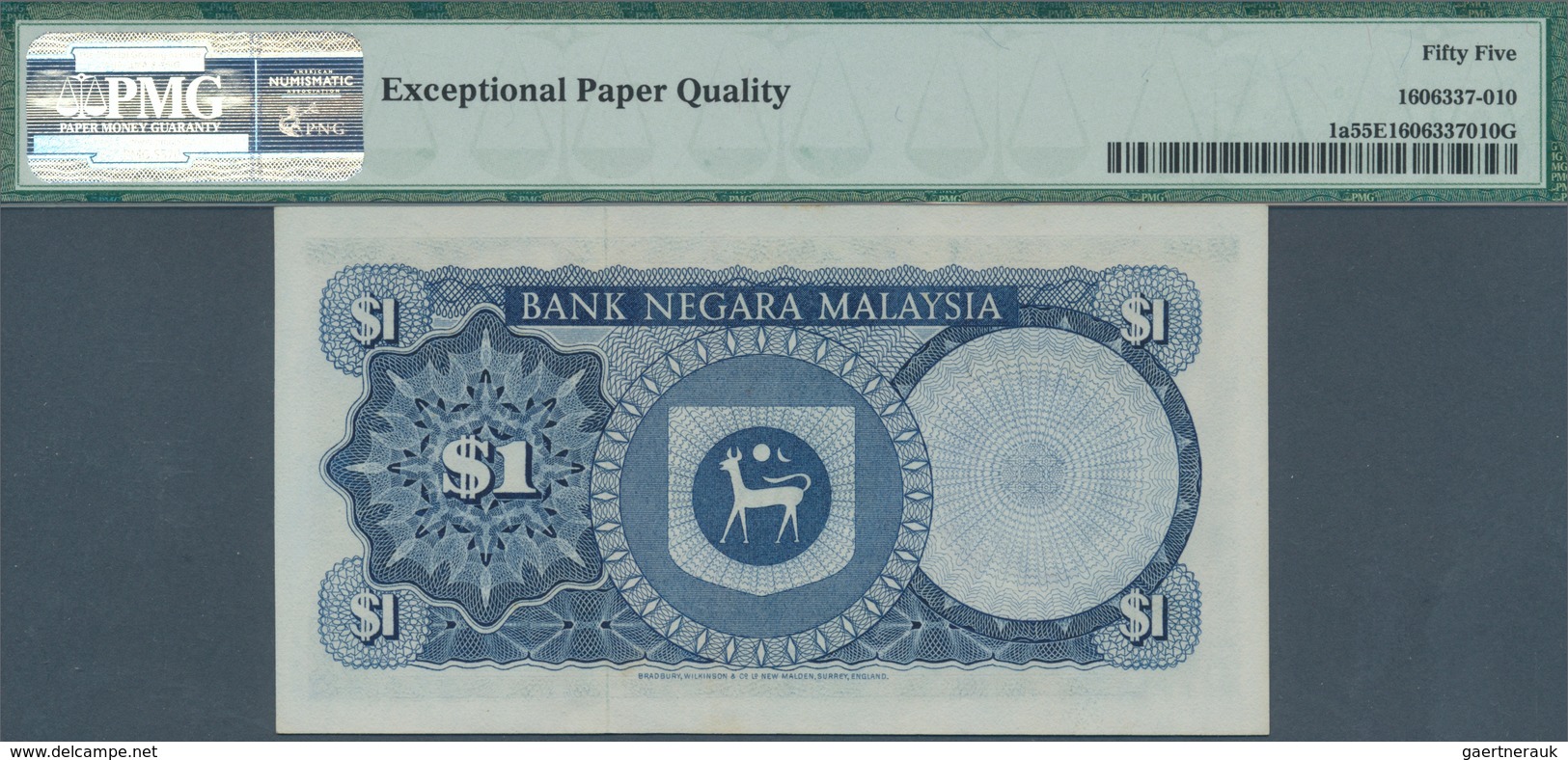 01986 Malaysia: 1 Ringgit ND(1981) P. 1a In Condition: PMG Graded 55 AUNC EPQ. - Maleisië