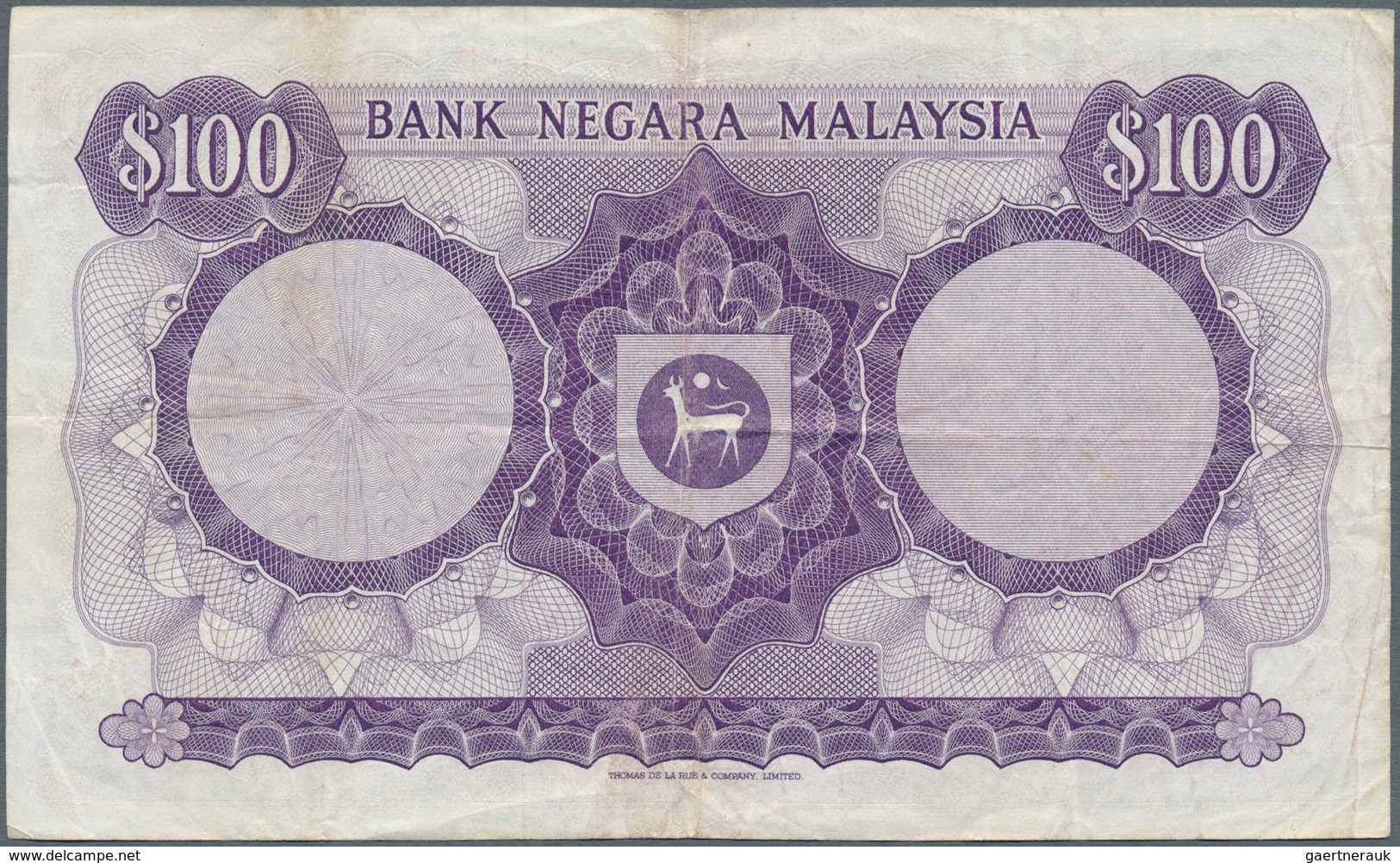 01987 Malaysia: 100 Ringgit ND P. 11 In Used Condition With Folds And Creases, Border Tear (1cm) At Upper - Malesia