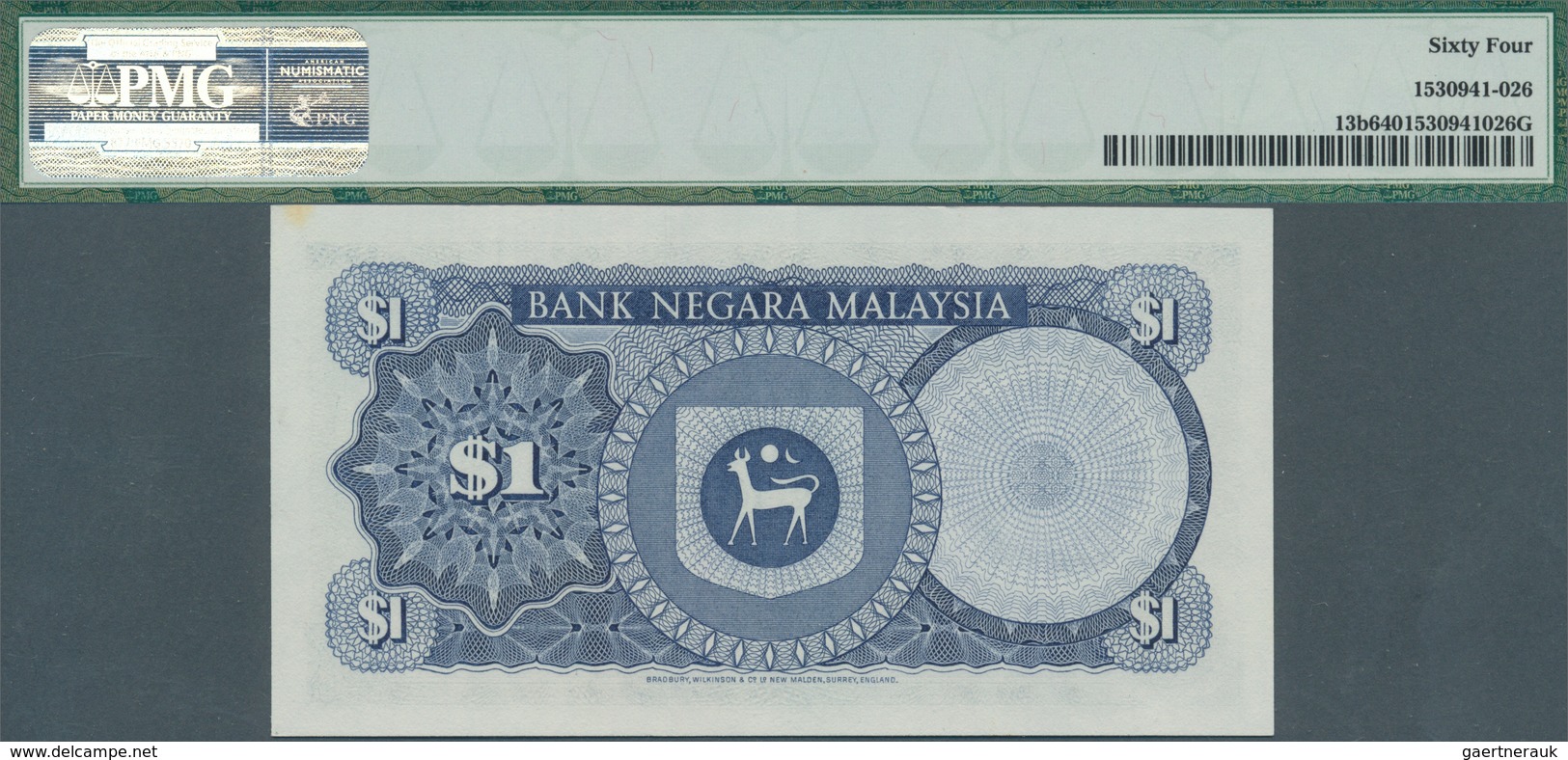 01989 Malaysia: 1 Ringgit ND(1981) P. 13b In Condition: PMG Graded 64 Choice UNC. - Malasia