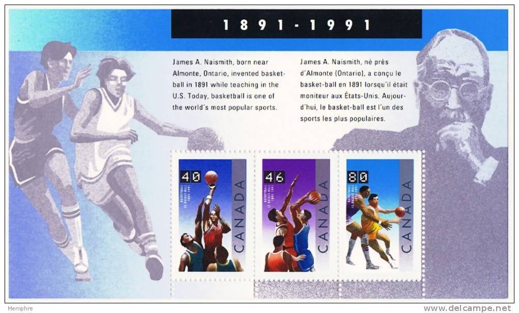 1991  Basketball Souvenir Sheet  Sc 1344  MNH ** - Neufs