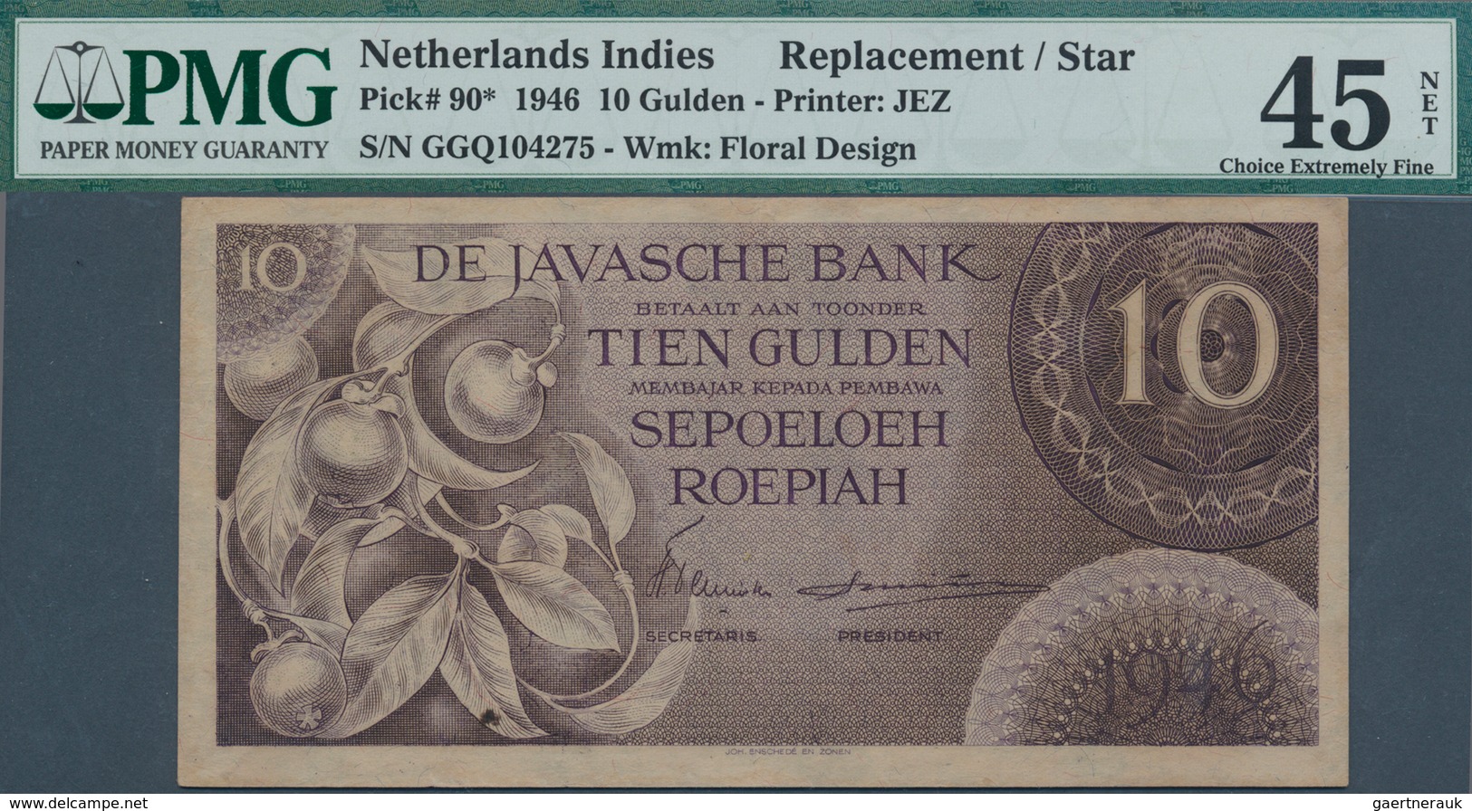 02053 Netherlands Indies / Niederländisch Indien: 10 Rupiah 1946 Replacement Note P. 90* In Condition: 45 - Indes Neerlandesas