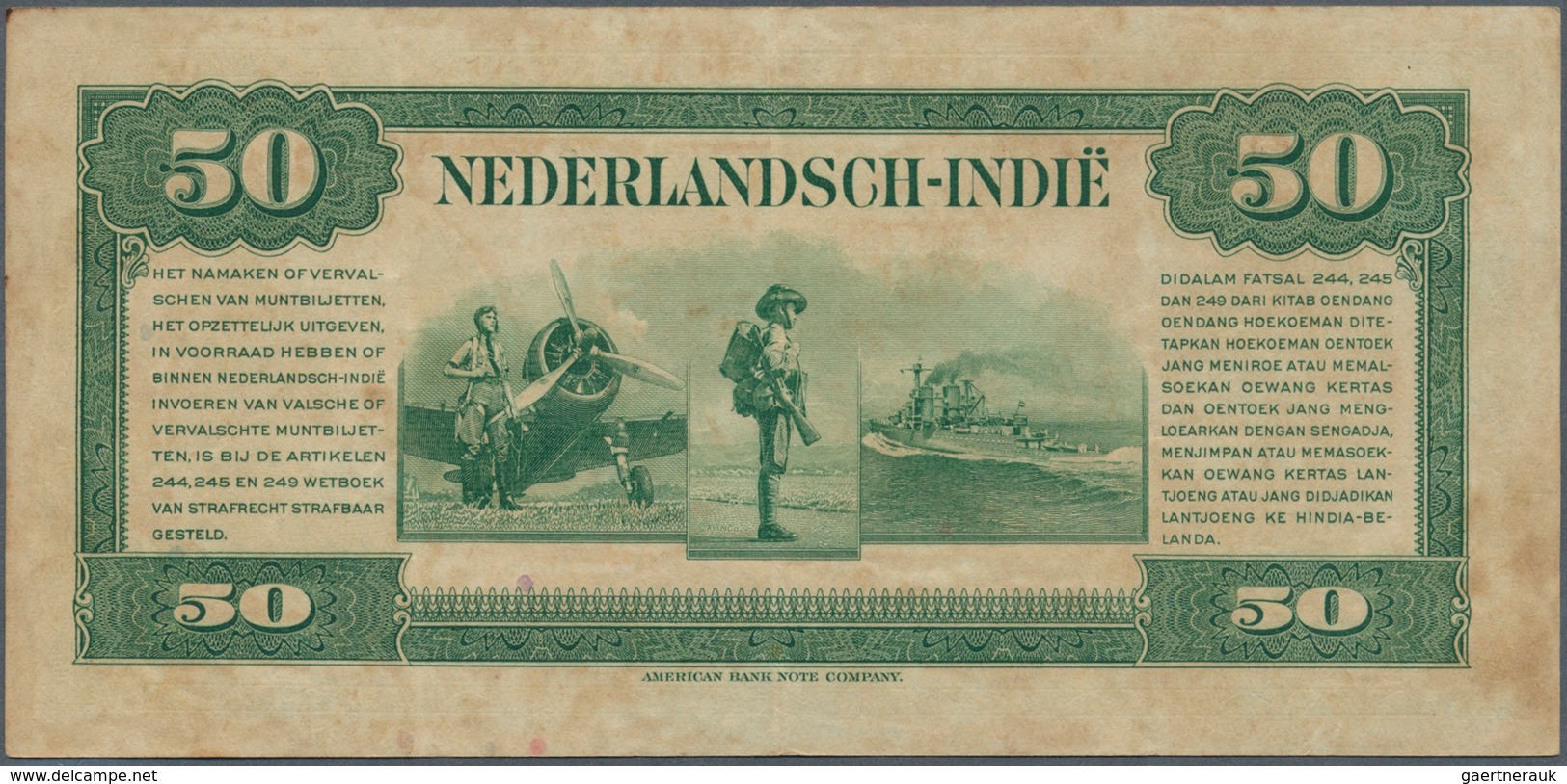 02055 Netherlands Indies / Niederländisch Indien: Set with 10 Banknotes containing 4 x 5 Gulden, 3 x 10 an