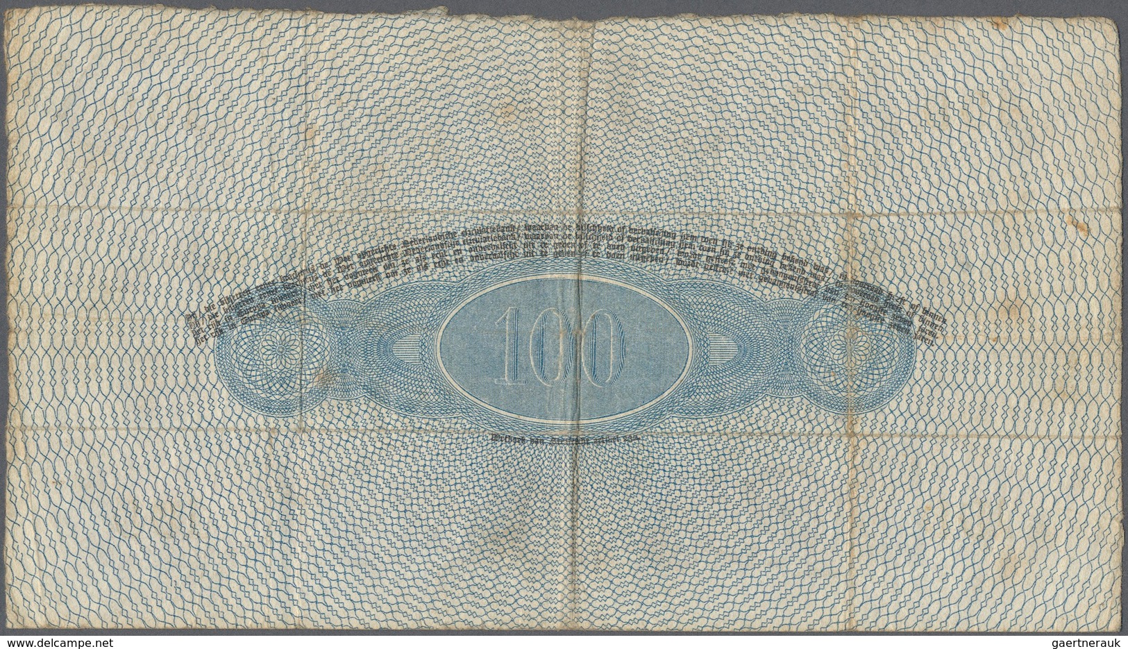 02062 Netherlands / Niederlande: 100 Gulden 1916 P. 24, Very Rare, Three Vertical And Two Horizontal Folds - Otros & Sin Clasificación