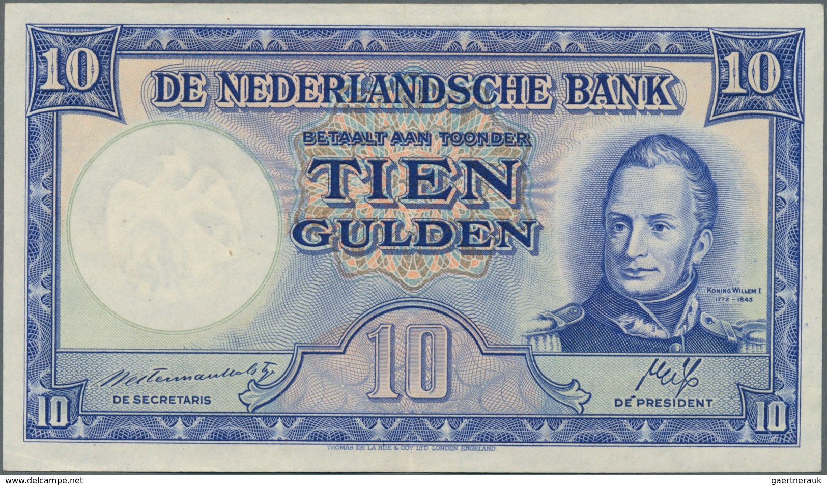 02072 Netherlands / Niederlande: 10 Gulden 1945 P. 75, Light Center Fold And Light Handling In Paper But N - Altri & Non Classificati