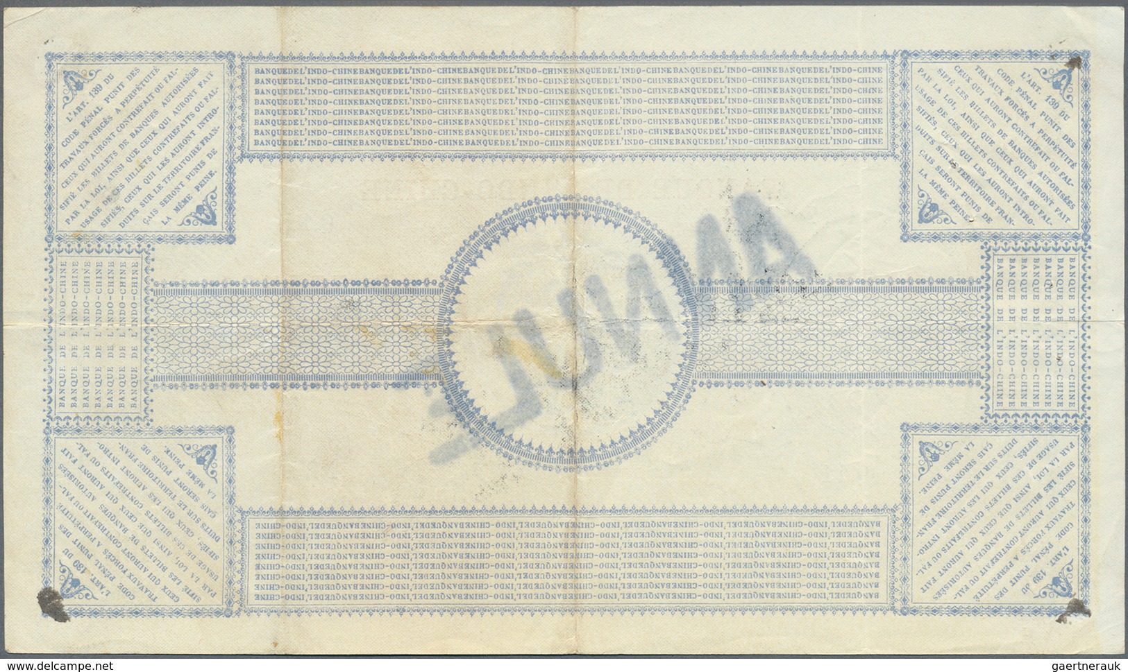 02086 New Caledonia / Neu Kaledonien: 100 Francs 1914 Noumea Banque De L'Indochine P. 17, Rare With "Annul - Nouméa (Nieuw-Caledonië 1873-1985)