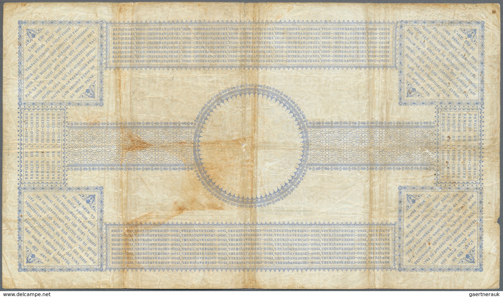 02089 New Caledonia / Neu Kaledonien: 100 Francs 1914 P. 17, Used With Folds And Creases, Stain Along The - Numea (Nueva Caledonia 1873-1985)