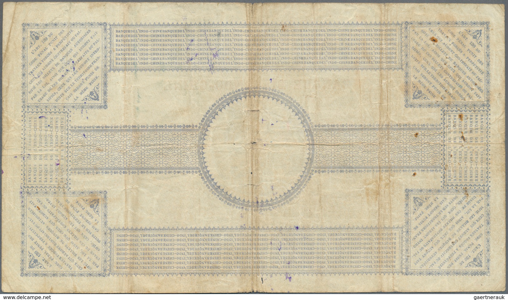 02095 New Caledonia / Neu Kaledonien: 100 Francs 1914 Noumea Banque De L'Indochine P. 17, With Block Lette - Nouméa (New Caledonia 1873-1985)