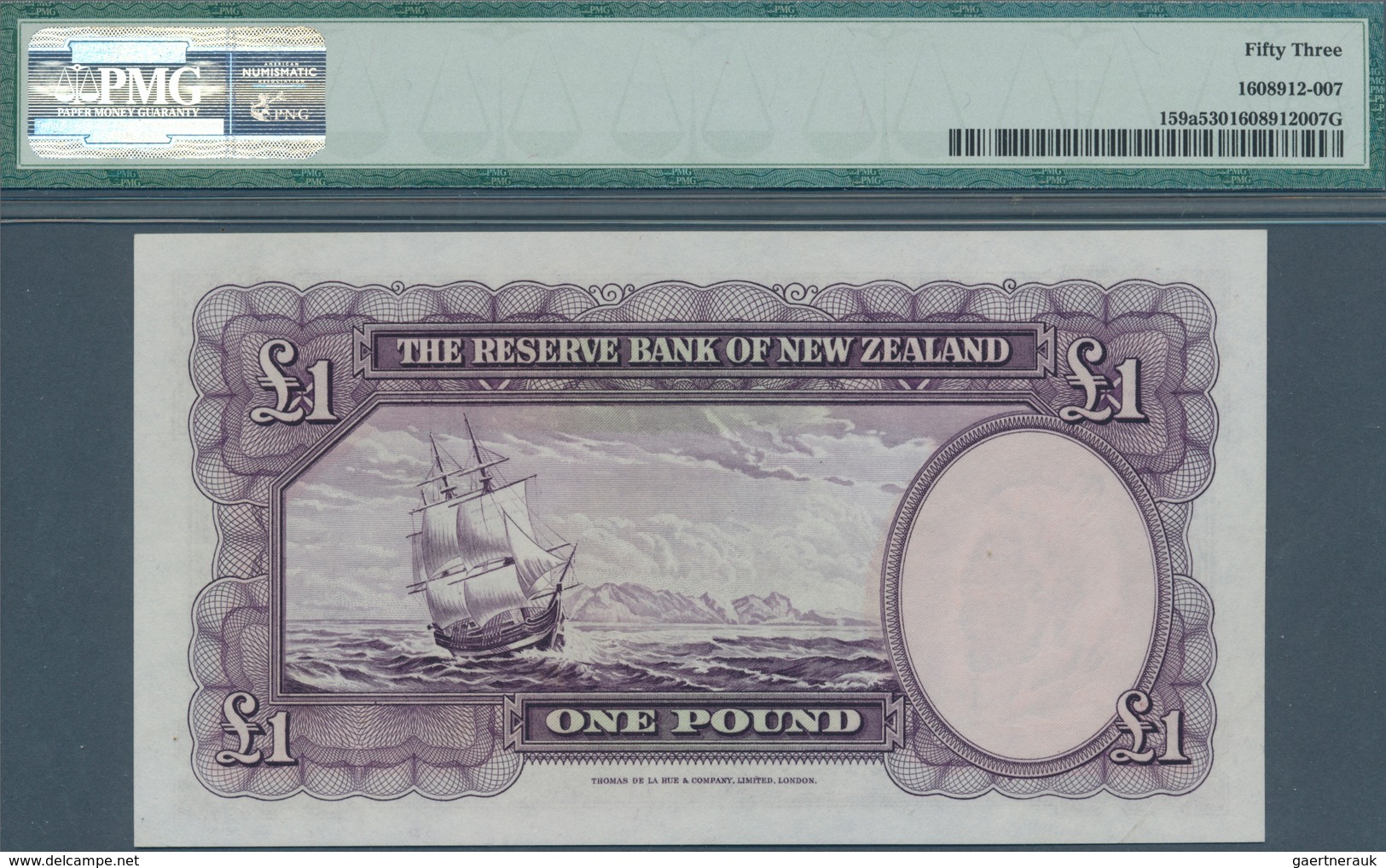 02110 New Zealand / Neuseeland: 1 Pound ND(1955-56) P. 159a In Condition: PMG Graded 53 AUNC. - Nueva Zelandía