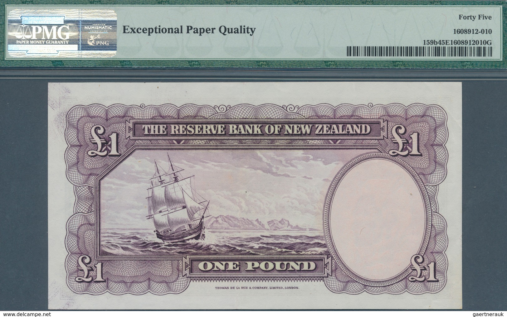 02111 New Zealand / Neuseeland: 1 Pound ND(1955-56) P. 159b In Condition: PMG Graded 45 Choice XF EPQ. - Nieuw-Zeeland