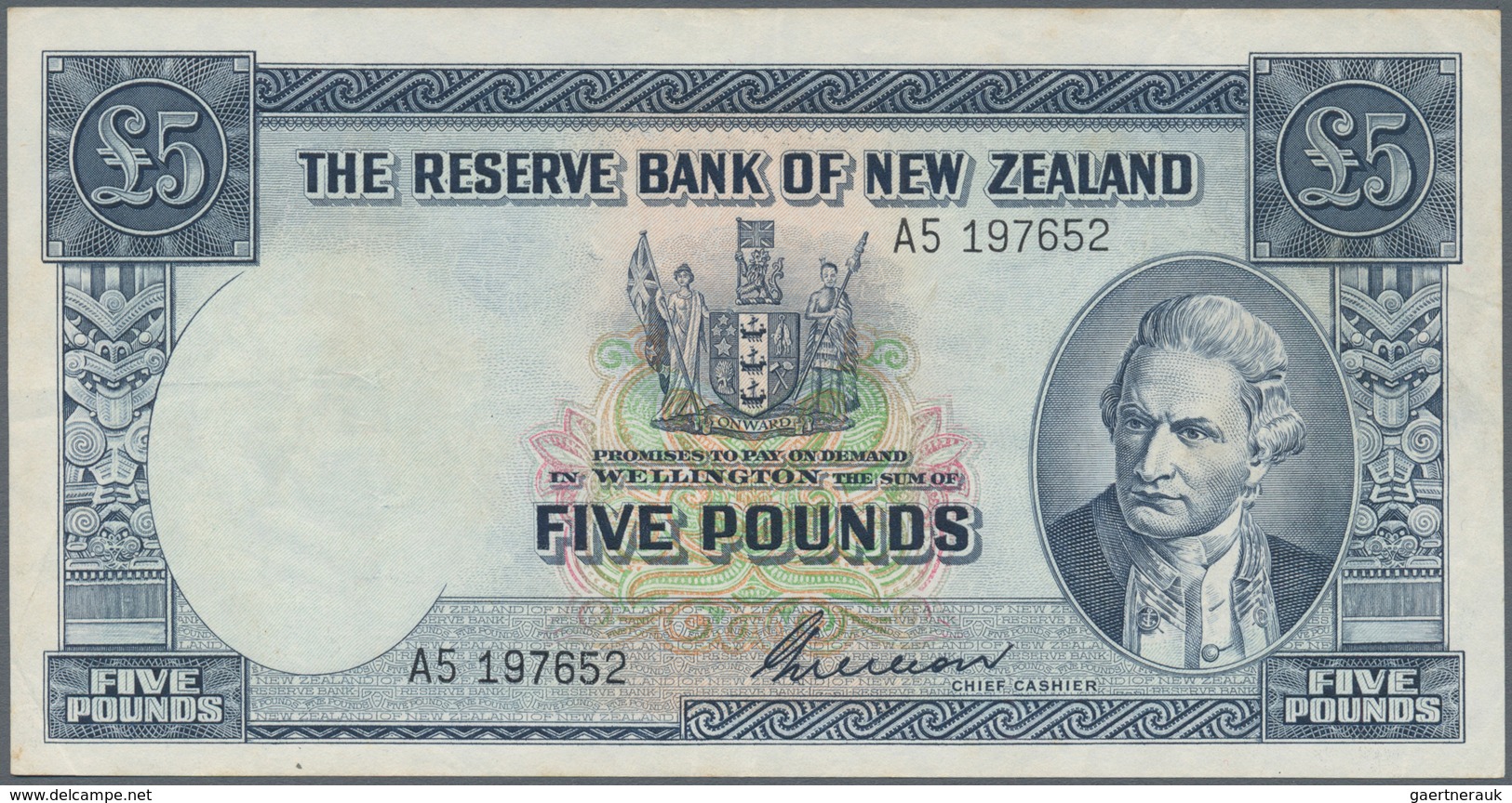 02112 New Zealand / Neuseeland: 5 Pounds ND P. 160b, With Light Folds In Paper, No Holes Or Tears, Not Was - Nieuw-Zeeland