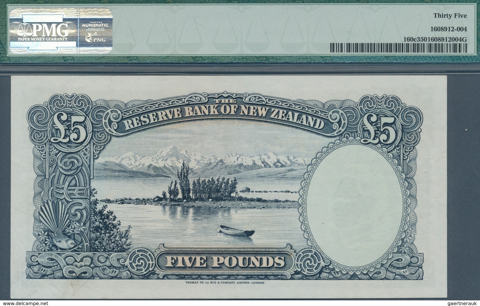 02113 New Zealand / Neuseeland: 5 Pounds ND(1960-67) P. 160c In Condition: PMG Graded 35 Choice VF. - Nueva Zelandía