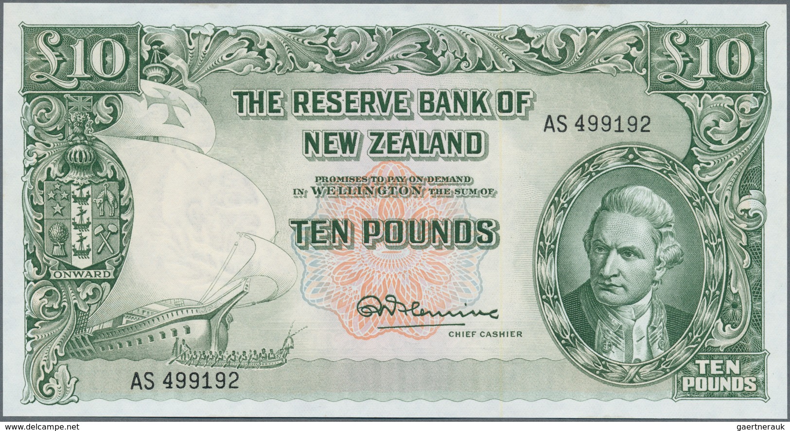 02115 New Zealand / Neuseeland: 10 Pounds ND(1940-67) P. 161d, In Condition: UNC. - New Zealand