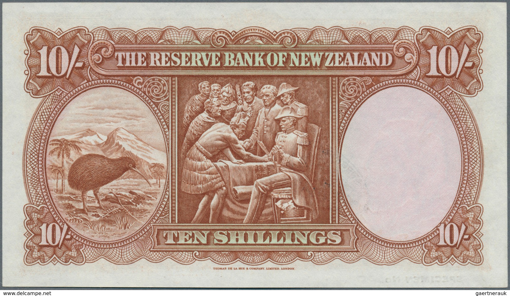 02116 New Zealand / Neuseeland: Very Rare Set Of 5 SPECIMEN Banknotes From 1 To 10 Pounds ND(1940-55) Sign - Nieuw-Zeeland